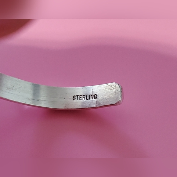 Native American Indian Hand Made Laguna Navajo Sterling Silver Cuff Bracelet - Picture 4 of 8